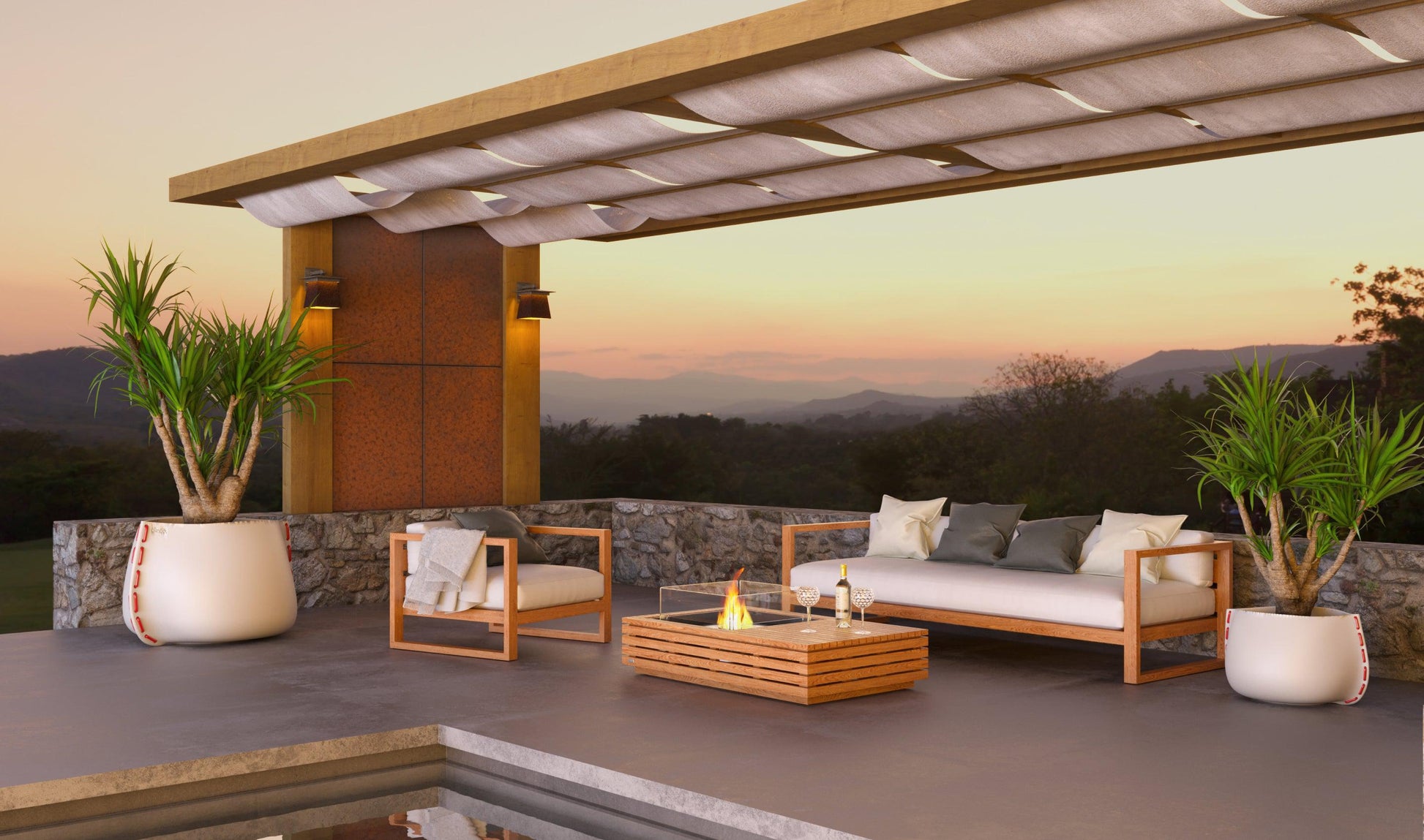 EcoSmart Fire 50" Manhattan 50 Fire Pit Table with Gas LP/NG Burner by Mad Design Group
