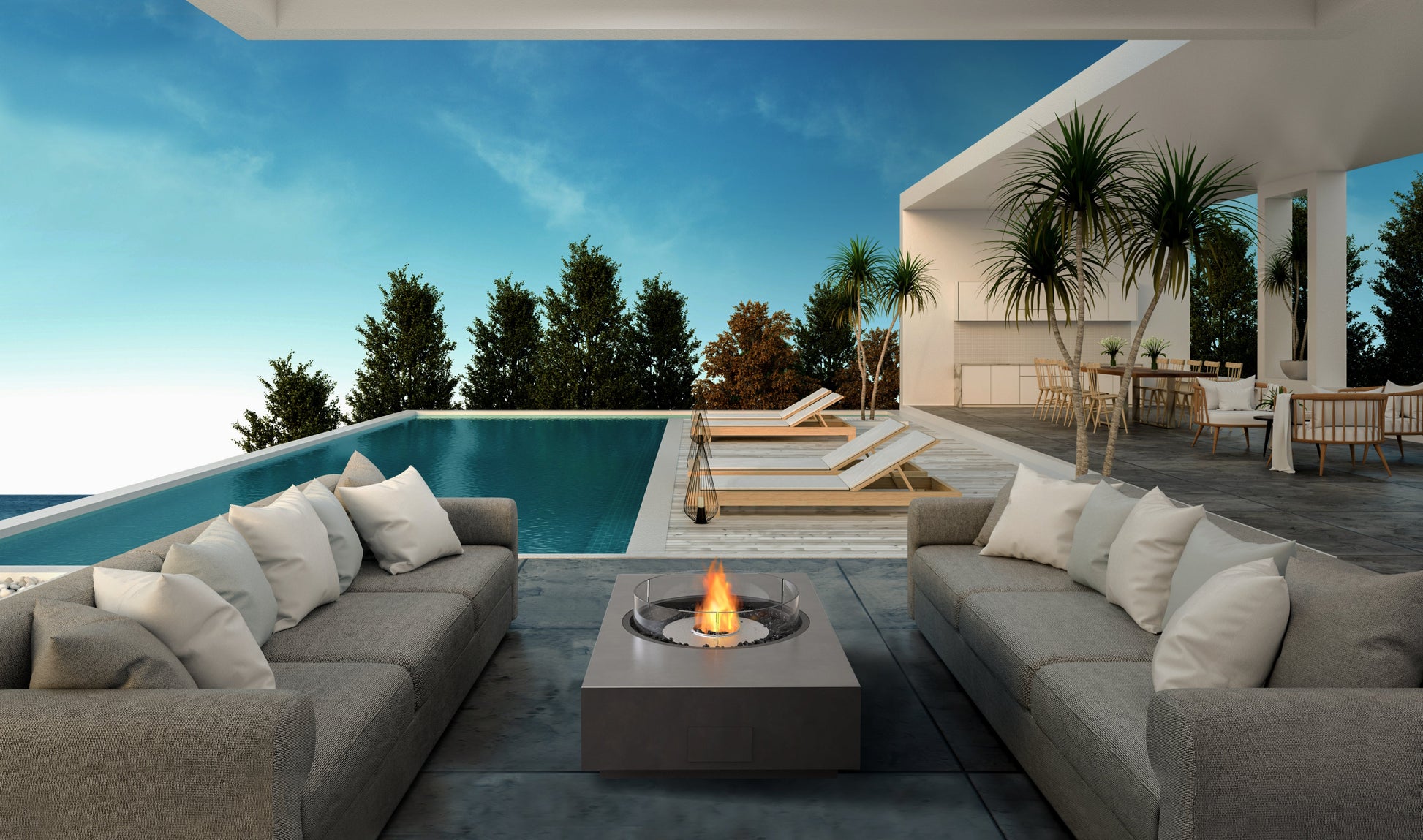 EcoSmart Fire 50" Martini 50 Fire Pit Table with Gas LP/NG Burner by Mad Design Group