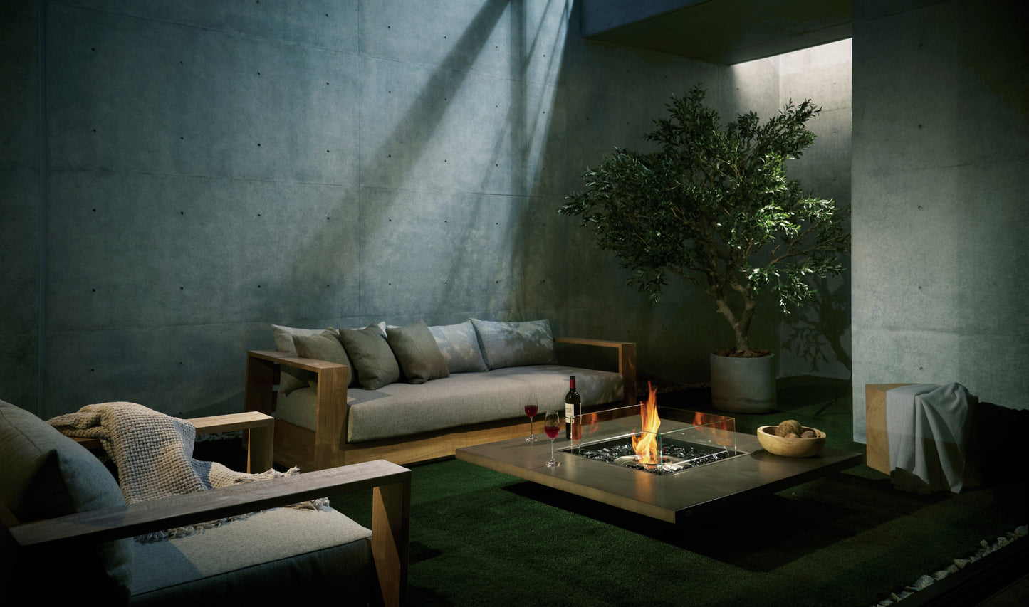EcoSmart Fire Vertigo 50" Bone Freestanding Outdoor Fire Table with Black Burner by MAD Design Group