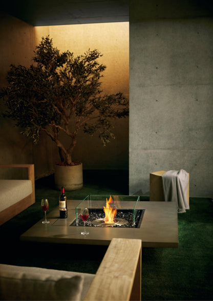EcoSmart Fire Vertigo 50" Bone Freestanding Outdoor Fire Table with Black Burner by MAD Design Group