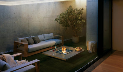 EcoSmart Fire Vertigo 50" Bone Freestanding Outdoor Fire Table with Black Burner by MAD Design Group