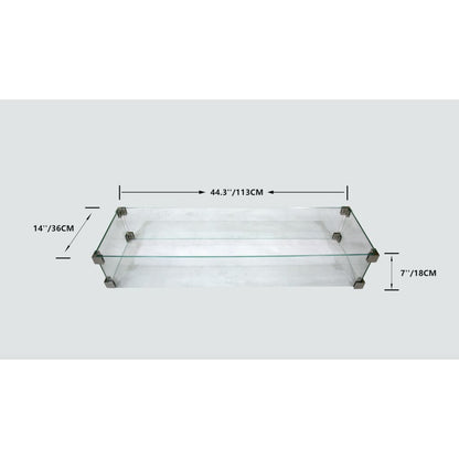 Elementi 14" Rectangle Clear Tempered Glass Table Windscreen ONC05-005