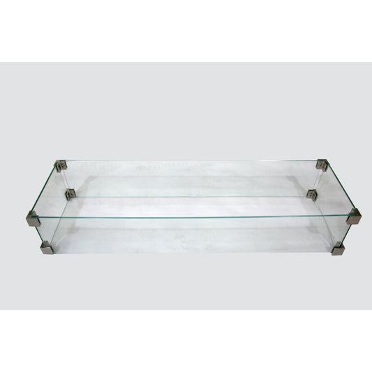 Elementi 14" Rectangle Clear Tempered Glass Wind Shields For Granville and Hampton Fire Table