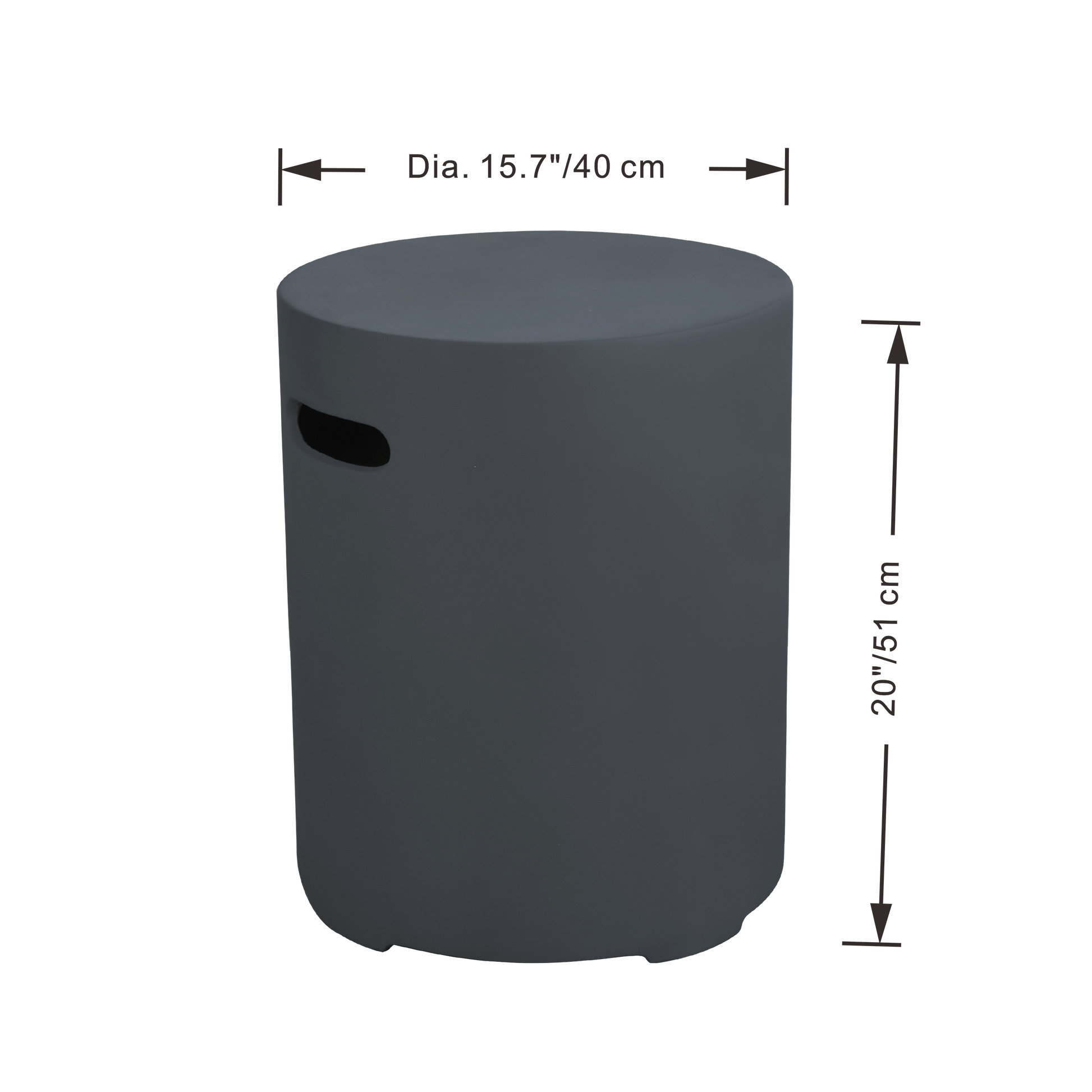 Elementi 16” Round Dark Gray Concrete Liquid Propane Tank Cover ONB01-102