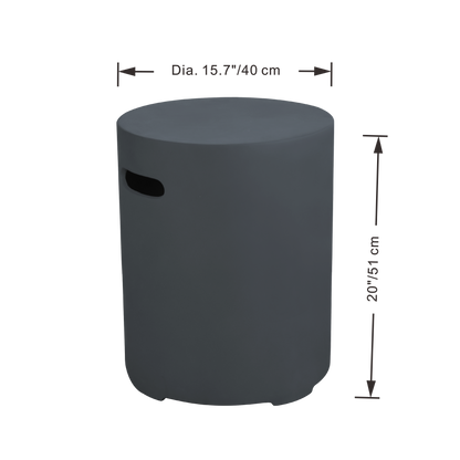 Elementi 16” Round Dark Gray Concrete Liquid Propane Tank Cover ONB01-102