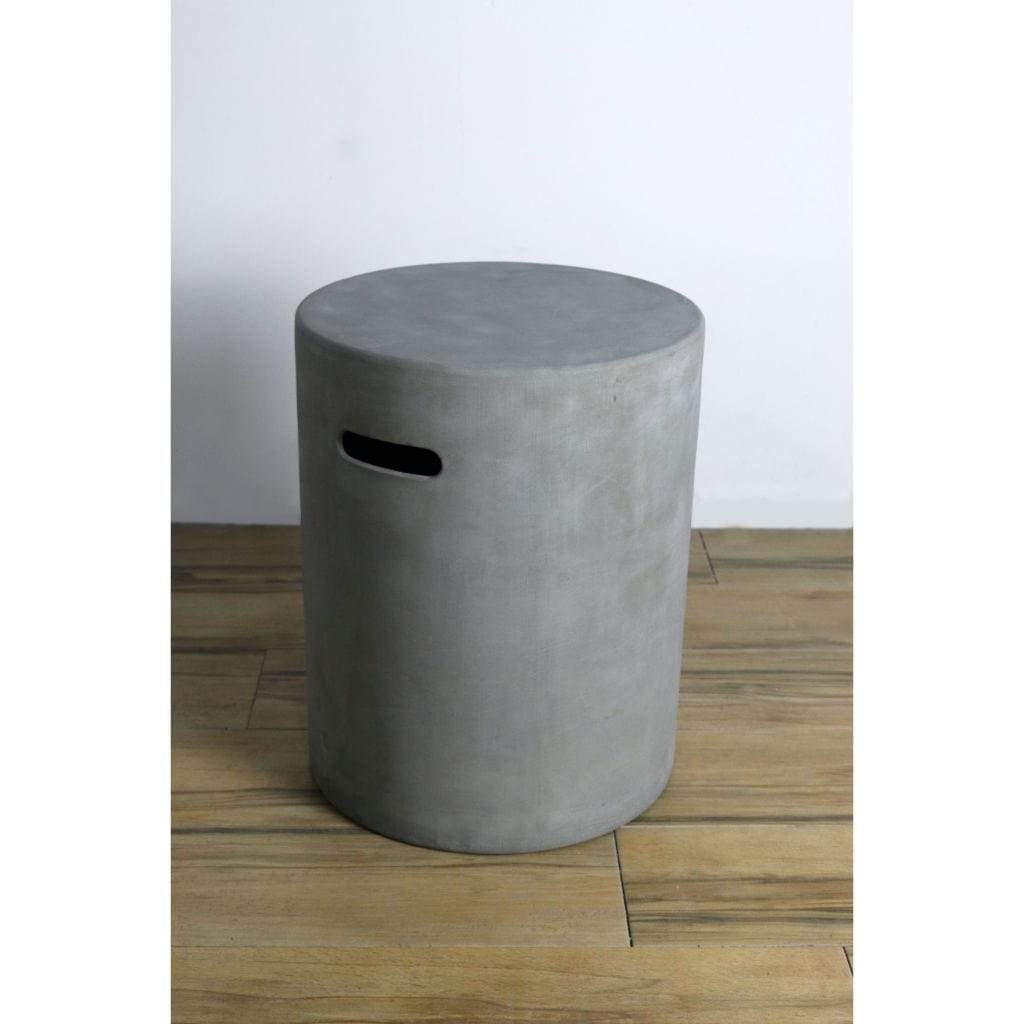 Elementi 16" Round Light Gray Concrete Liquid Propane Tank Cover ONB01-102