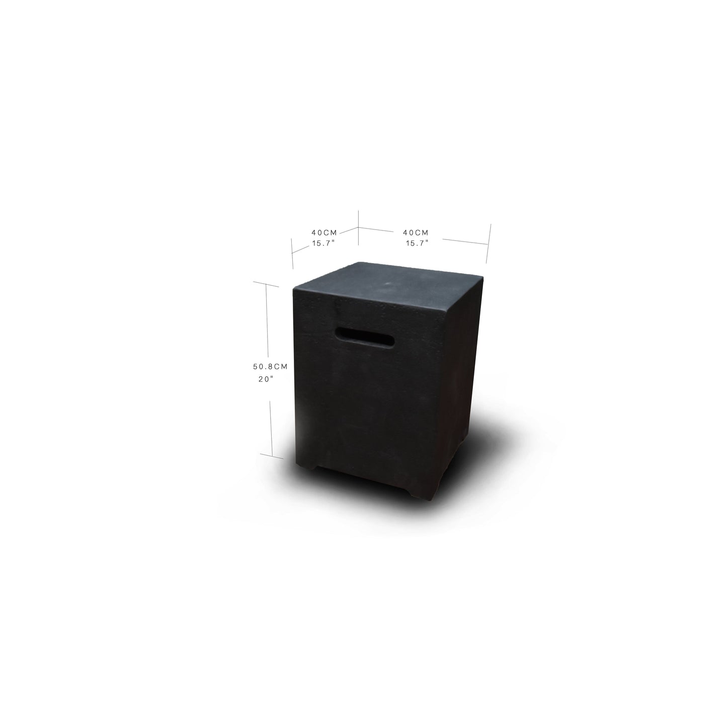 Elementi 16" Square Dark Gray Propane Concrete Tank Cover ONB016