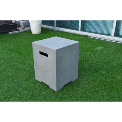 Elementi 16" Square Light Gray Liquid Propane Concrete Tank Cover ONB01-109