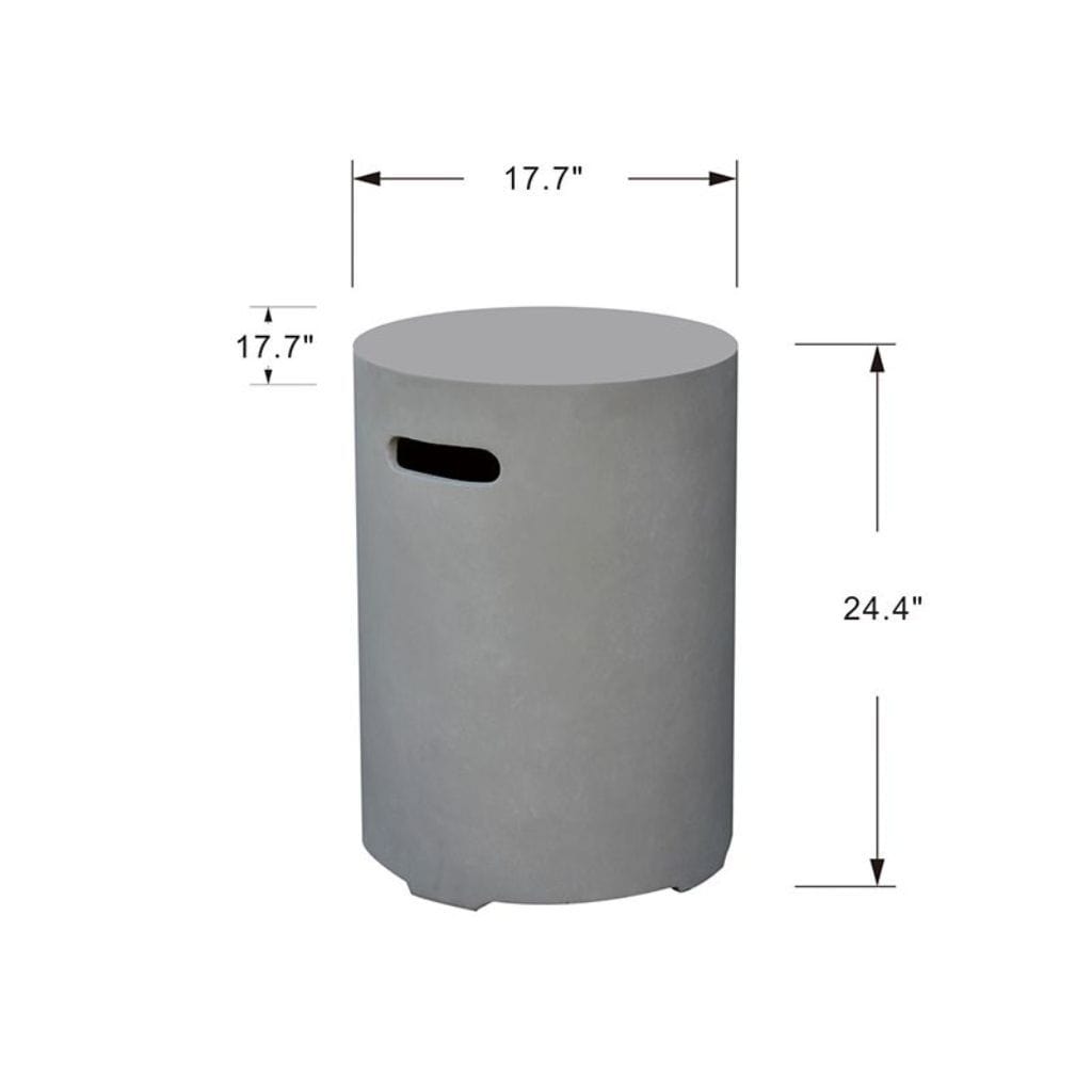 Elementi 18" Round Light Gray Concrete Liquid Propane Tank Cover ONB01-207