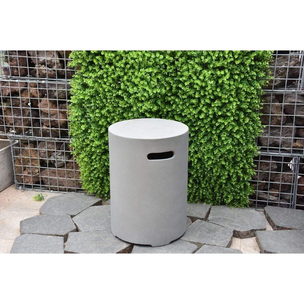 Elementi 18" Round Light Gray Concrete Liquid Propane Tank Cover ONB01-207