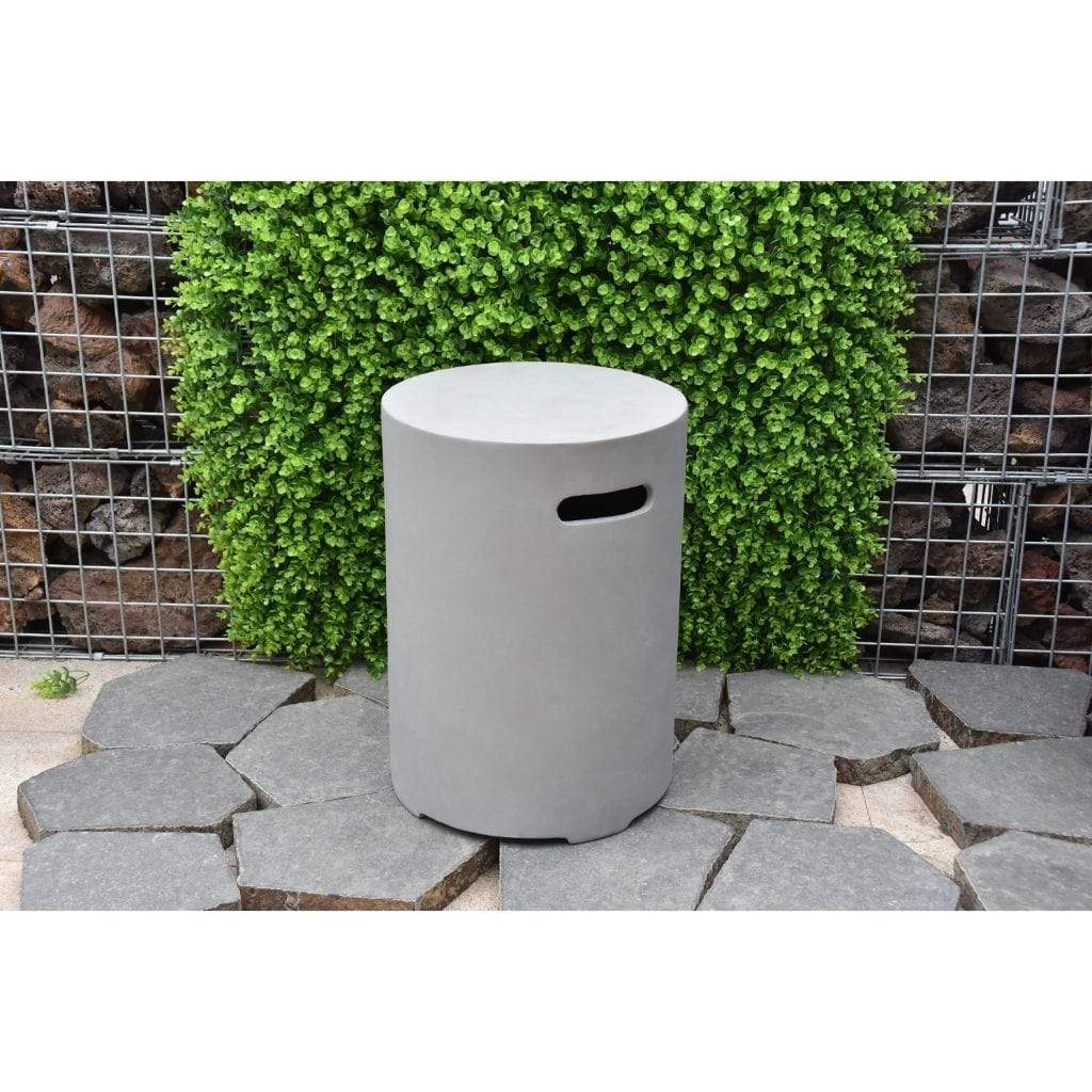 Elementi 18" Round Light Gray Concrete Liquid Propane Tank Cover ONB01-207