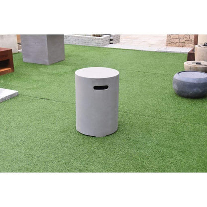 Elementi 18" Round Light Gray Concrete Liquid Propane Tank Cover ONB01-207