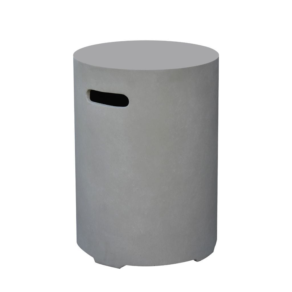 Elementi 18" Round Light Gray Concrete Liquid Propane Tank Cover ONB01-207