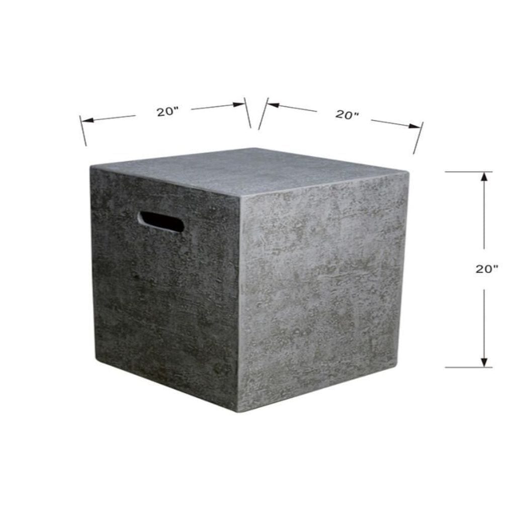 Elementi 20" Square Light Gray Concrete Propane Tank Cover ONB01-104