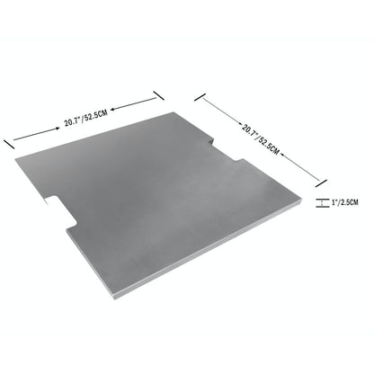 Elementi 21" Square Stainless Steel Lid for for Montreal and Rova Bar Table