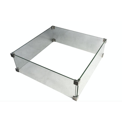 Elementi 22" Square Clear Tempered Glass Table Wind Screen OFG202-SS