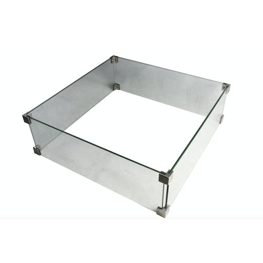 Elementi 22" Square Clear Tempered Glass Table Wind Screen for Manhattan Fire Table
