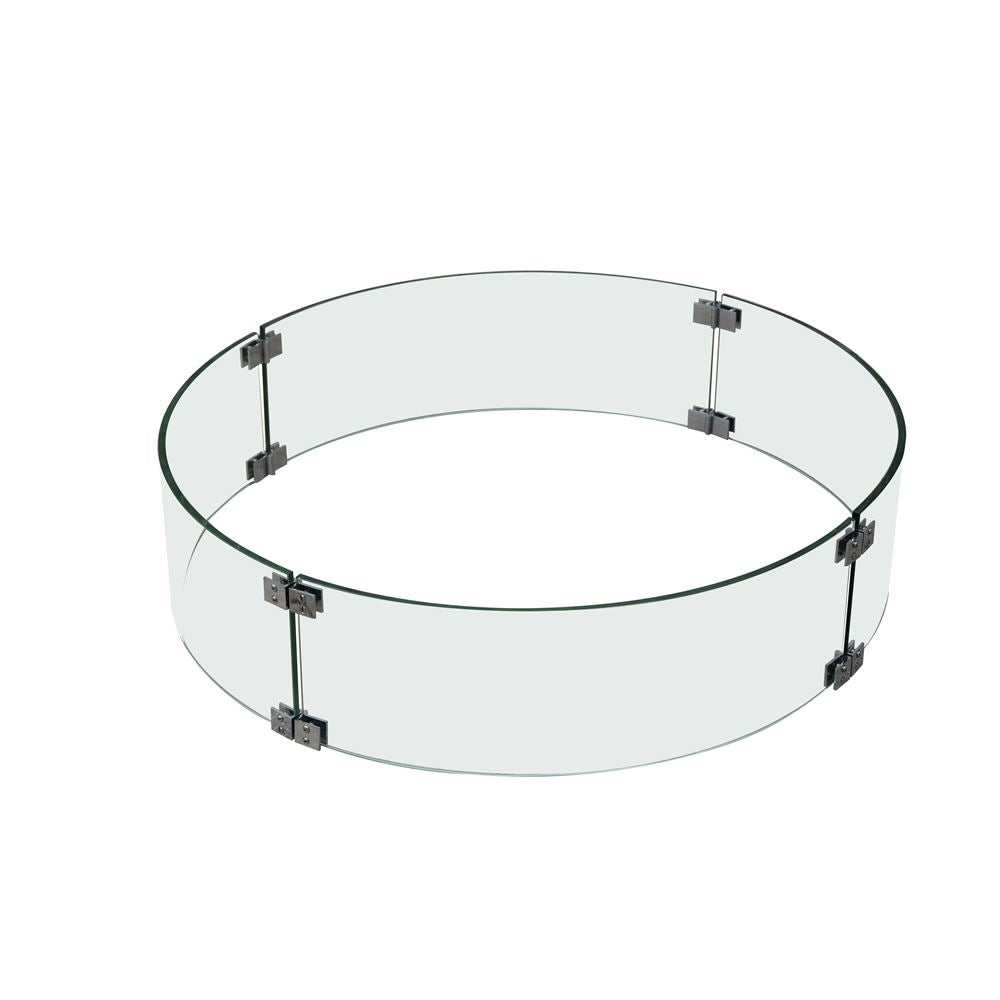 Elementi 30" Round Clear Tempered Glass Wind Screen for Lunar Bowl Rock Fire table