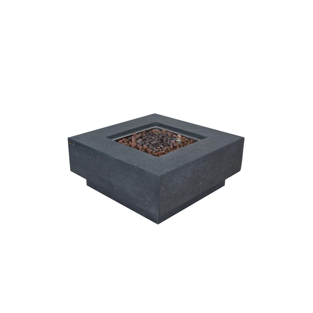 Elementi 36" Dark Gray Manhattan Concrete Square Gas Fire Pit Table