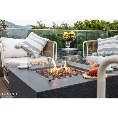 Elementi 36" Dark Gray Manhattan Concrete Square Gas Fire Pit Table