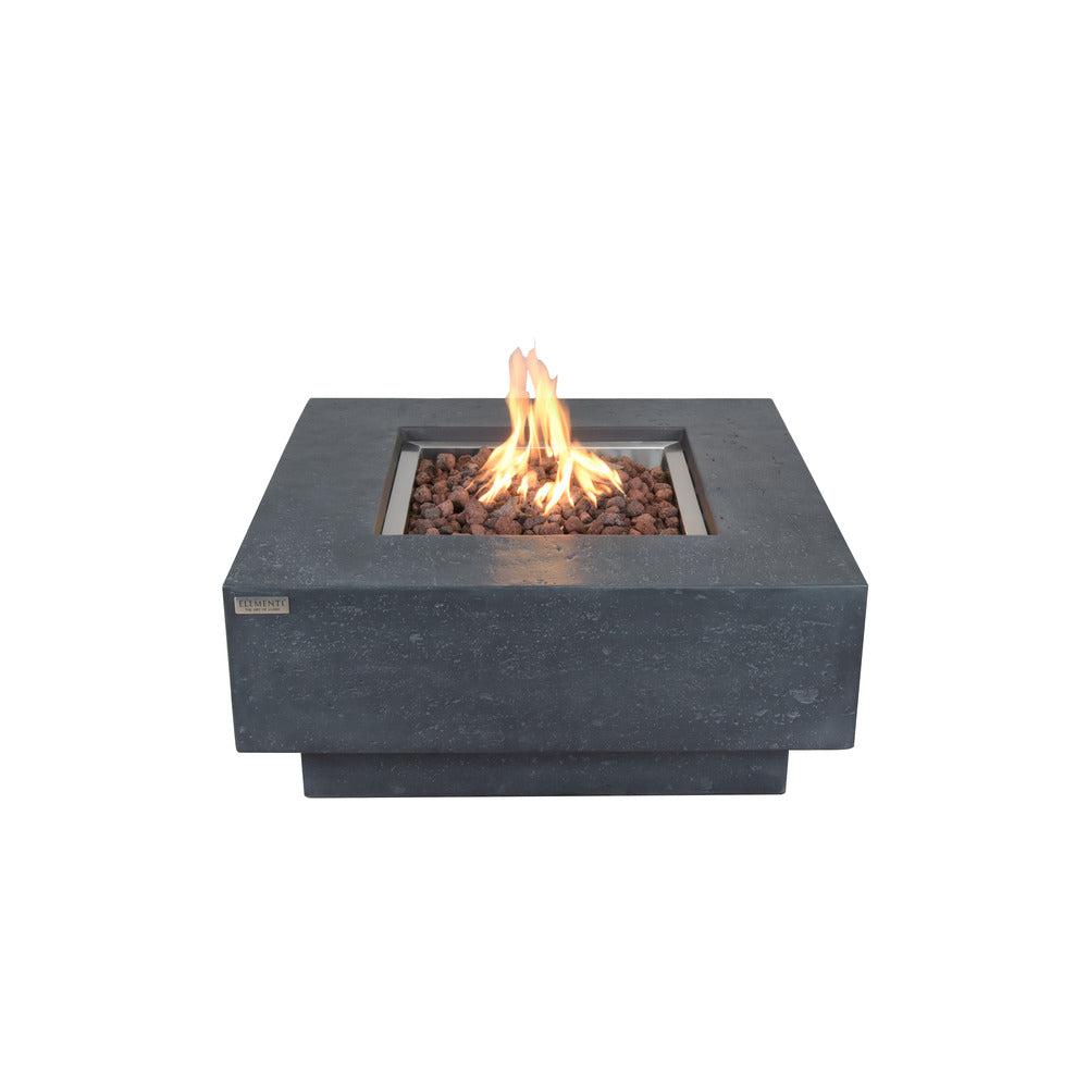 Elementi 36" Dark Gray Manhattan Concrete Square Gas Fire Pit Table