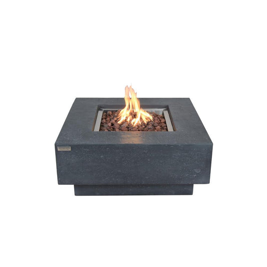 Elementi 36" Dark Gray Manhattan Concrete Square Gas Fire Pit Table