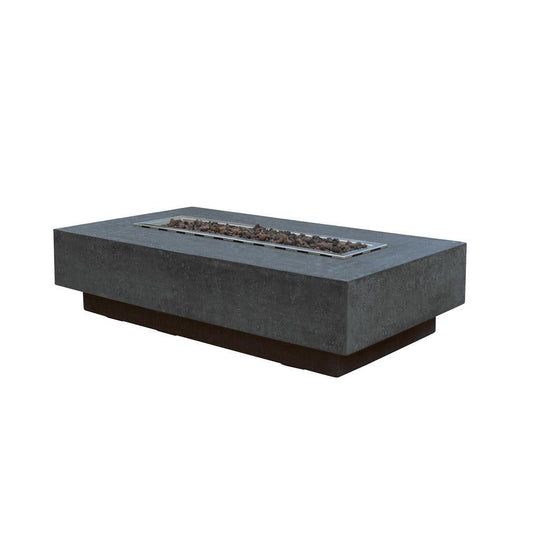 Elementi 56" Dark Gray Hampton Rectangular Outdoor Gas Firepit Dining Table