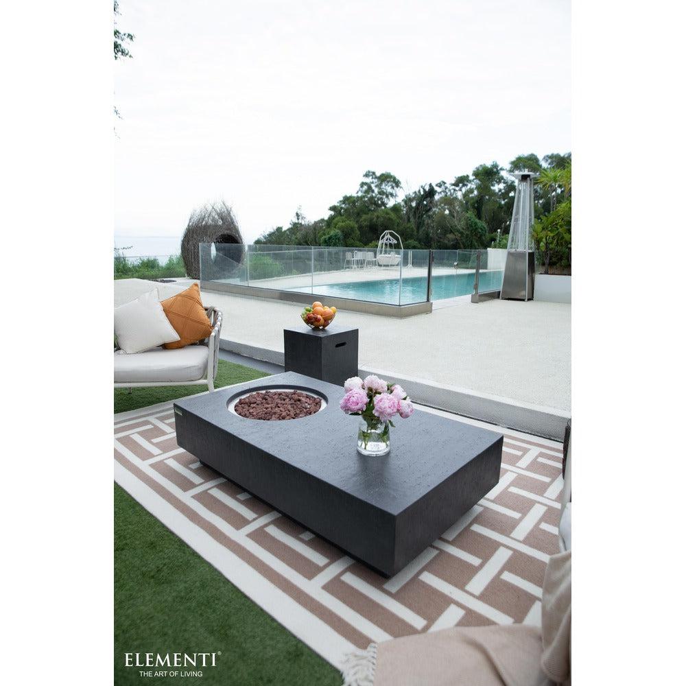 Elementi 56" Dark Gray Metropolis Concrete Gas Firepit Dining Table