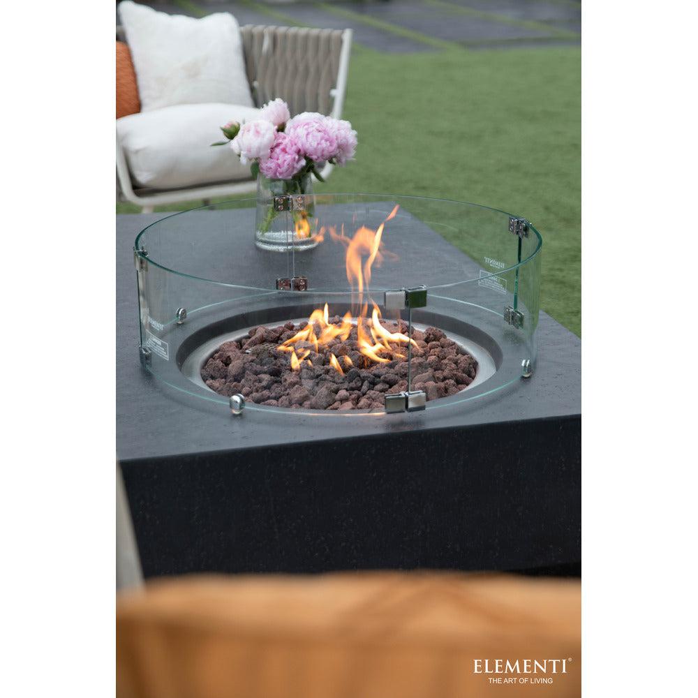 Elementi 56" Dark Gray Metropolis Concrete Gas Firepit Dining Table