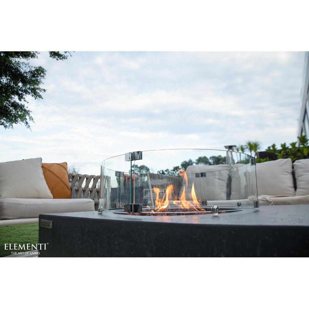 Elementi 56" Dark Gray Metropolis Concrete Gas Firepit Dining Table