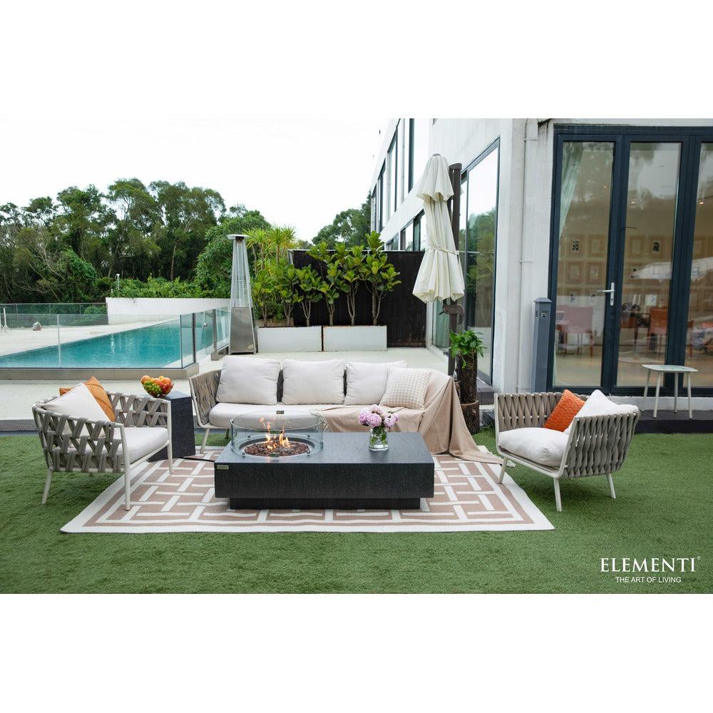 Elementi 56" Dark Gray Metropolis Concrete Gas Firepit Dining Table