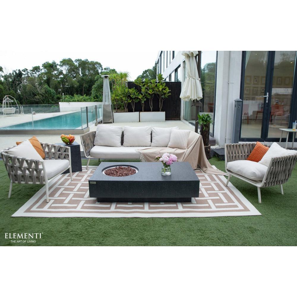 Elementi 56" Dark Gray Metropolis Concrete Gas Firepit Dining Table