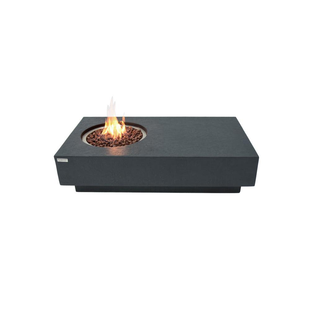 Elementi 56" Dark Gray Metropolis Concrete Gas Firepit Dining Table