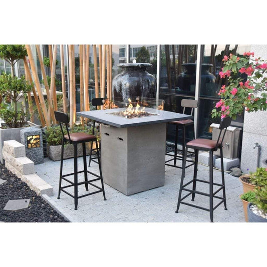 Elementi Alps 42" Square Concrete Propane Bar Table