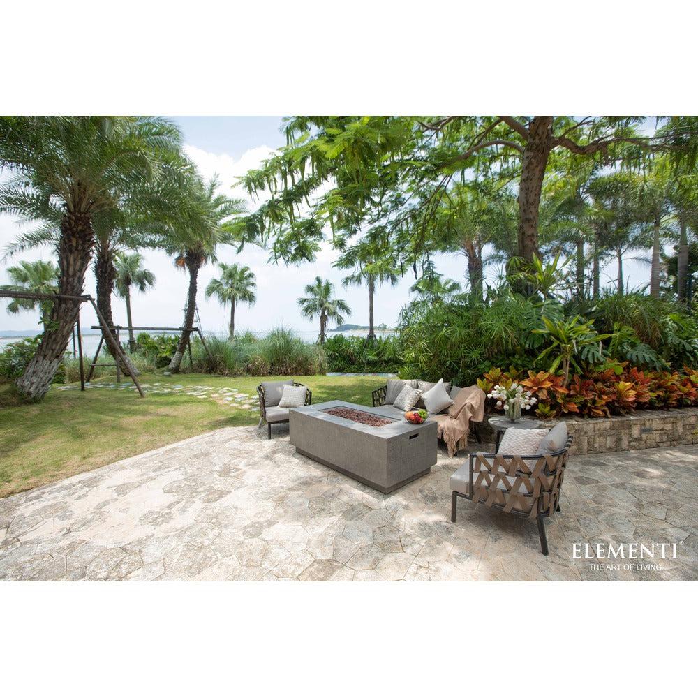 Elementi Andes 32" Rectangle Light Grey Concrete Propane Fire Table