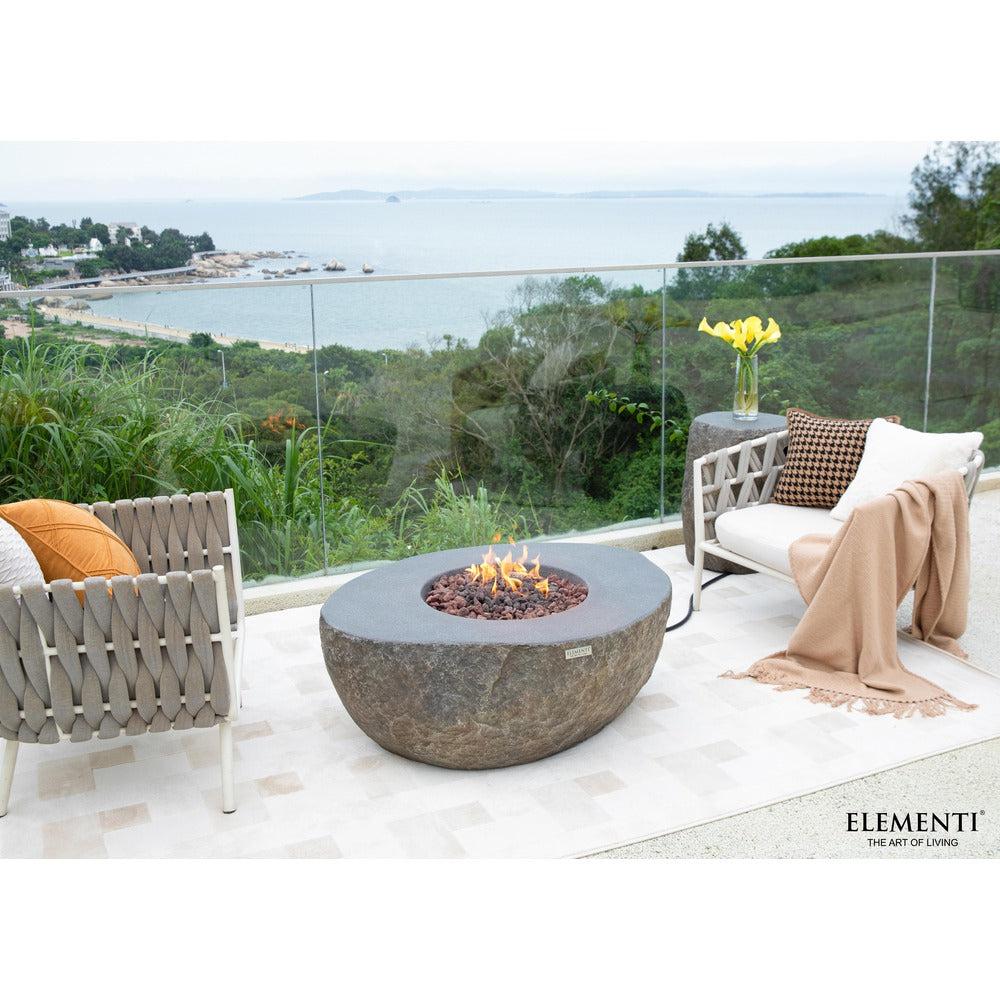 Elementi Boulder 35" Round Concrete Liquid Propane Fire Table