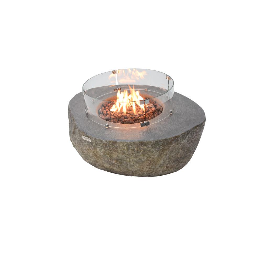 Elementi Boulder 35" Round Concrete Liquid Propane Fire Table