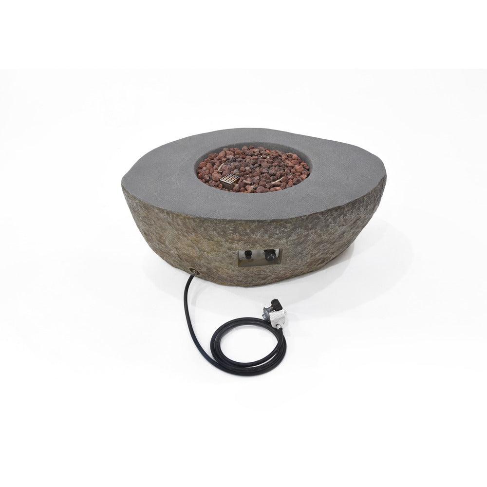 Elementi Boulder 35" Round Concrete Liquid Propane Fire Table