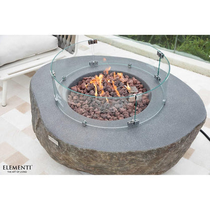 Elementi Boulder 35" Round Concrete Liquid Propane Fire Table