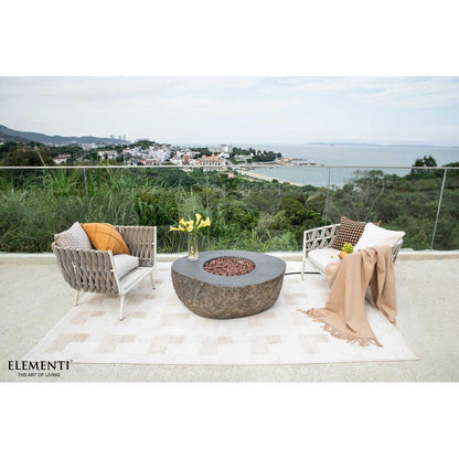 Elementi Boulder 35" Round Concrete Liquid Propane Fire Table