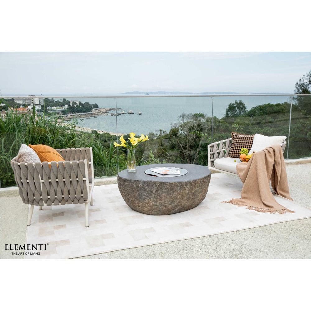 Elementi Boulder 35" Round Concrete Liquid Propane Fire Table