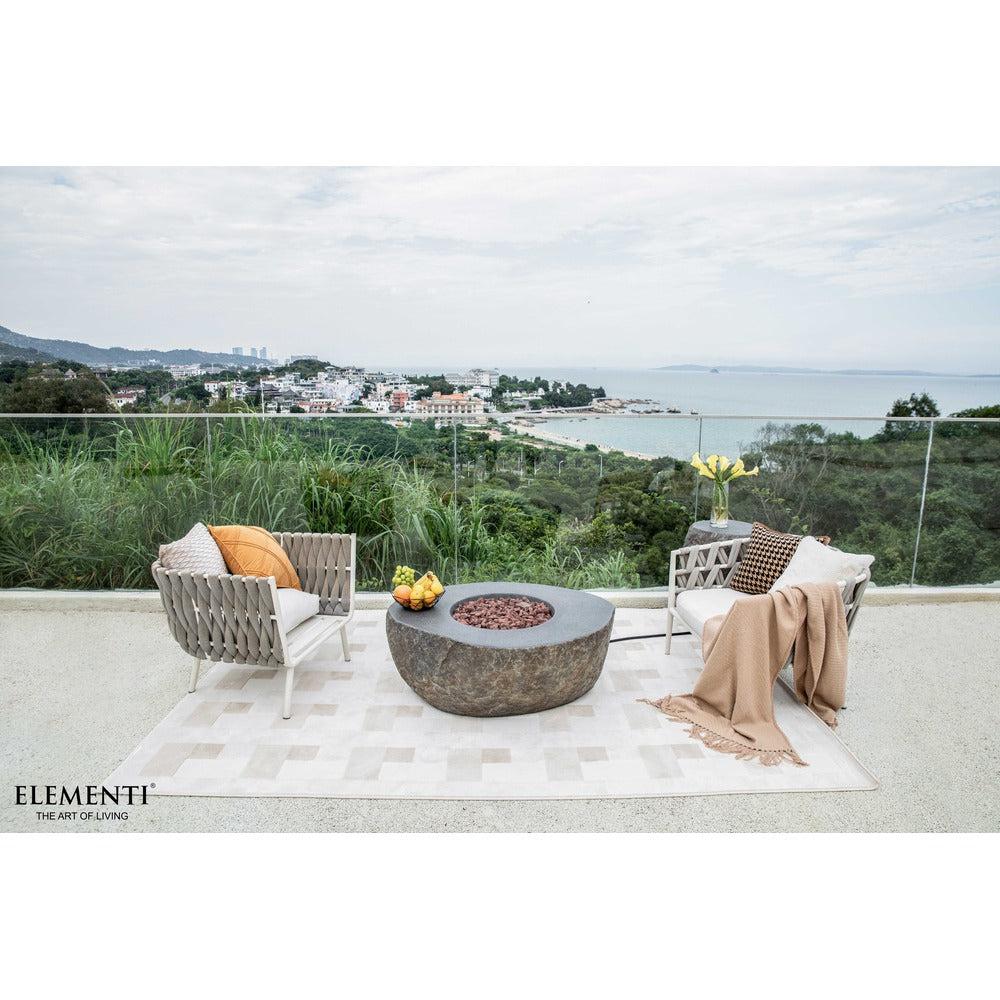 Elementi Boulder 35" Round Concrete Liquid Propane Fire Table