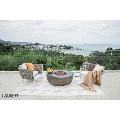 Elementi Boulder 35" Round Concrete Liquid Propane Fire Table
