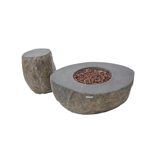 Elementi Boulder 35" Round Concrete Liquid Propane Fire Table