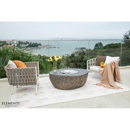Elementi Boulder 35" Round Concrete Natural Gas Fire Table