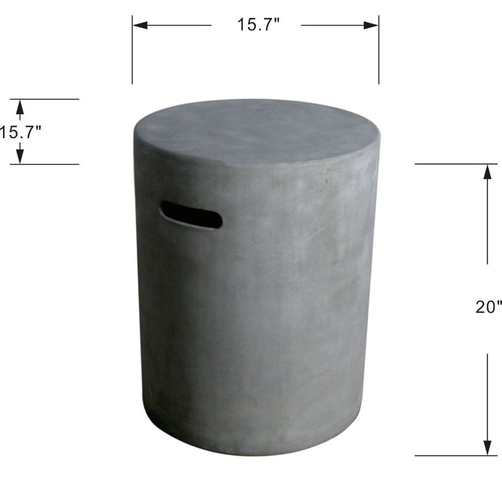 Elementi Fire 15" Light Gray Round Tank Cover