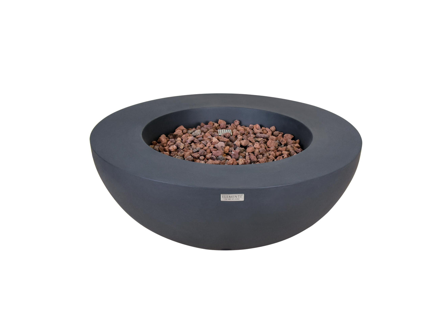 Elementi Fire 42" Dark Gray Contemporary Lunar Bowl Gas Fire Table