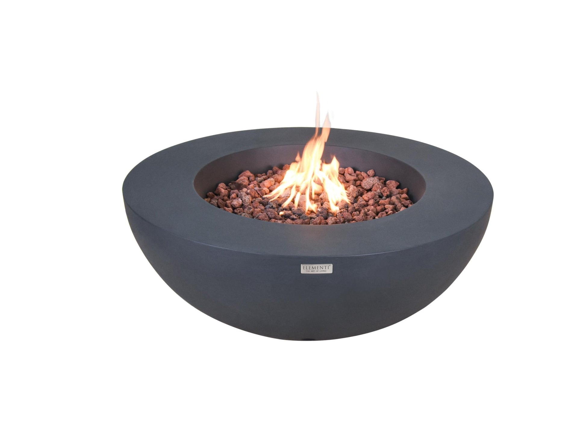 Elementi Fire 42" Dark Gray Contemporary Lunar Bowl Gas Fire Table