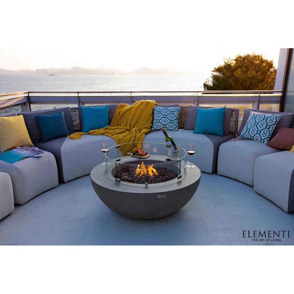 Elementi Fire 42" Light Gray Lunar Bowl Gas Fire Table