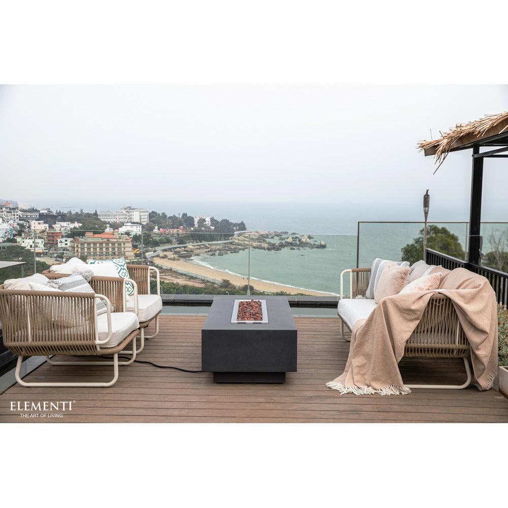 Elementi Granville 27" Rectangle Dark Gray Concrete Liquid Propane Fire Table